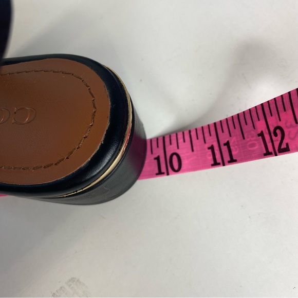 Coach Black Leather 2" Block Heel Gold Hardware Sandals Shoes Size 7 - Picture 9 of 13